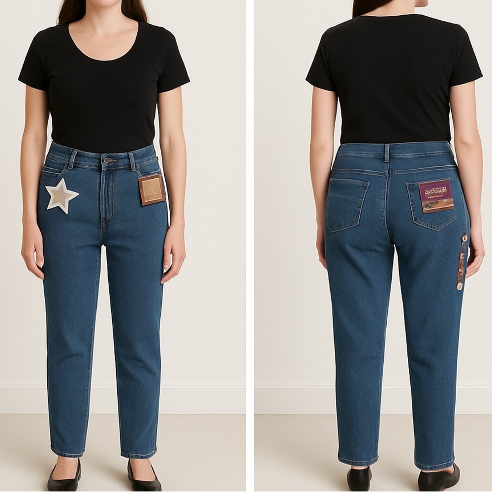 Gloria Vanderbilt Amanda Classic Fit MED WASH Denim Jeans Size 16 NWT